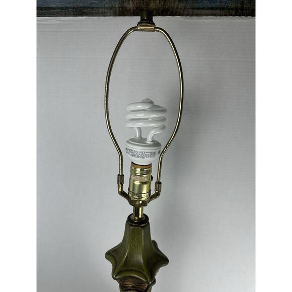 Lovely Mid Century Royal Haeger Table Lamp Orig. Finial & Gold Label Green VTG - Picture 3 of 12